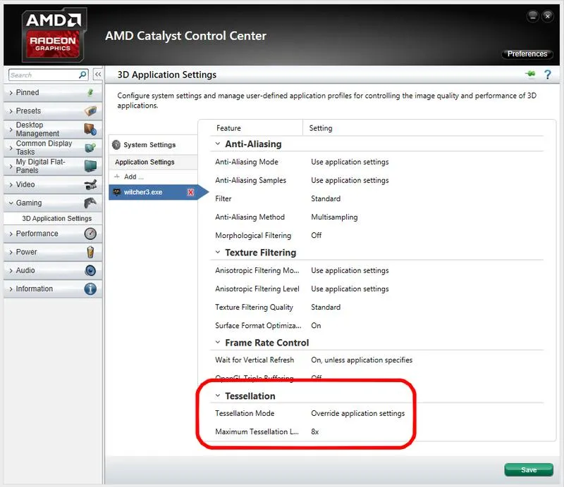 Wymuszanie ustawień graficznych dla konkretnej gry